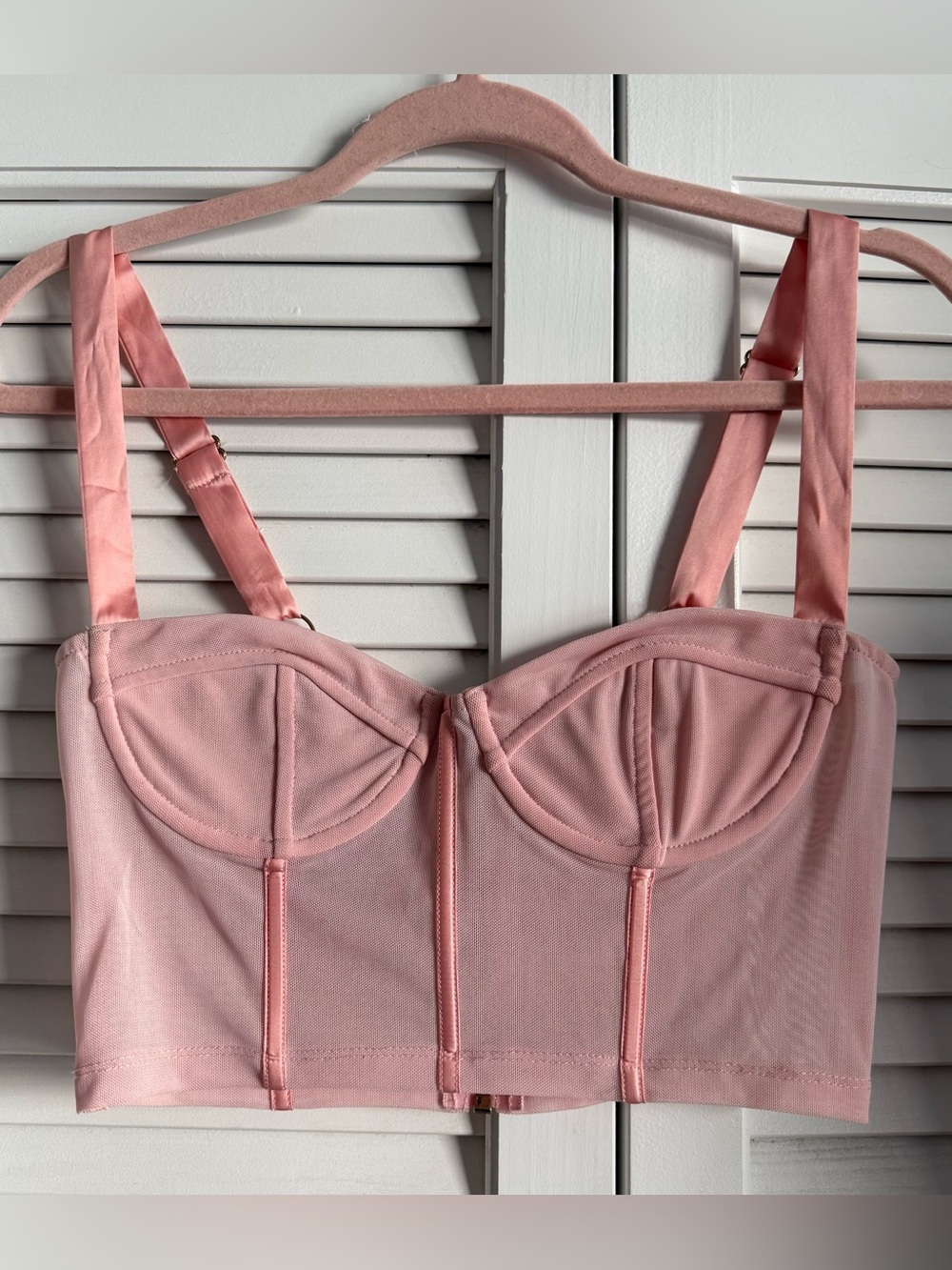 White Fox Pink Bustier Crop Top
